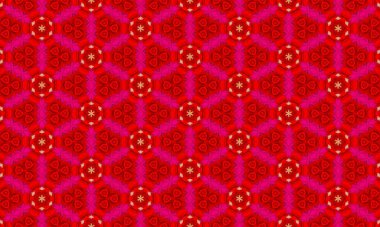 Canlı kırmızı ve pembe güller içeren güzel çiçek desenleri yinelenen bir dizayn, dekoratif ve sanatsal kullanım için mükemmel