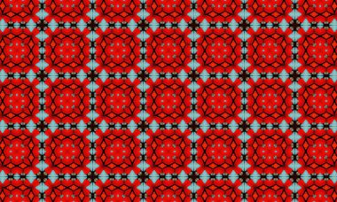 Çarpıcı geometrik desen canlı kırmızı ve mavi şekilleri modern arka planlar için kusursuz tasarlanmış.