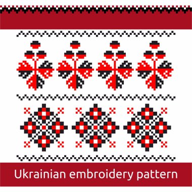 Ukraynalı havlu süsleme vektör ile. Vektör çizim. 