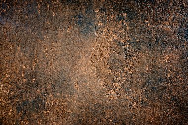 Paslı metal yüzey, sıcak gübre ve turuncu kahverengi paslanma, pullu dokular, oksitlenmiş kabuk ve eski