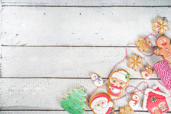 Fundo Natal Com Biscoitos Caseiros Gengibre Cozimento Festivo Inverno Tradicional — Fotografia de Stock
