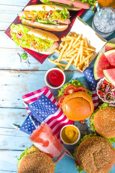 Cuatro Julio Día Los Caídos Concepto Del Día Independencia Comida — Foto de Stock