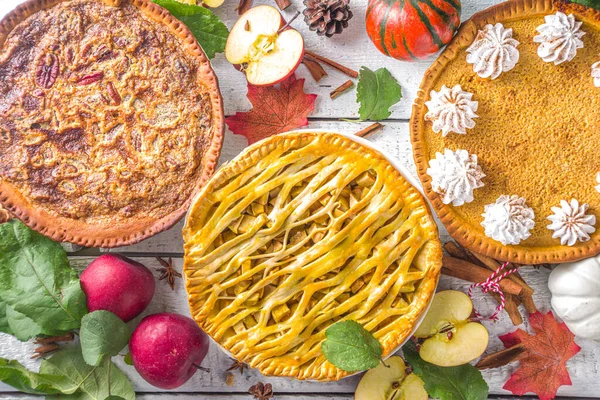 Traditionelles Herbstbacken Amerikanische Und Europäische Traditionelle Herbst Winterkuchen Mit Kürbis — Stockfoto