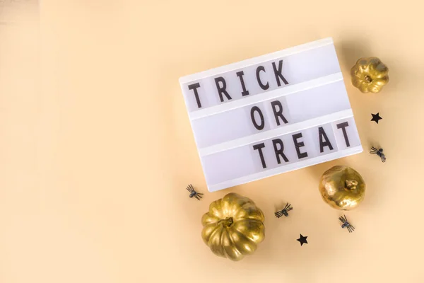 Trick Treat Background Simples Cartão Saudação Halloween Flatlay Abstrato Convite — Fotografia de Stock