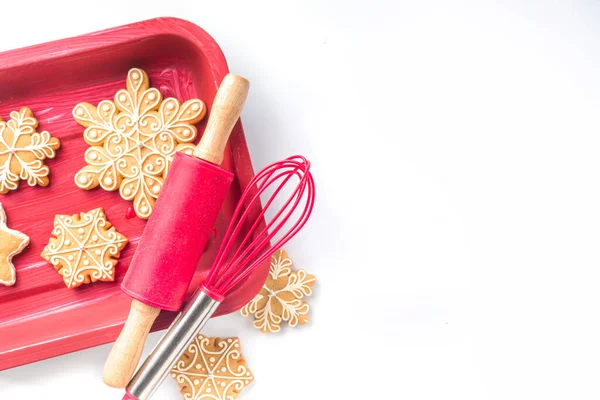 Fundo Cozimento Natal Preparando Para Férias Inverno Venda Natal Simples — Fotografia de Stock