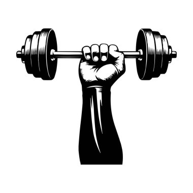 Güçlü El Tutma Dumbbell Vektör İllüstrasyon Spor Salonu Simgesi