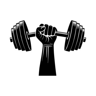 Güçlü El Tutma Dumbbell Vektör İllüstrasyon Spor Salonu Simgesi