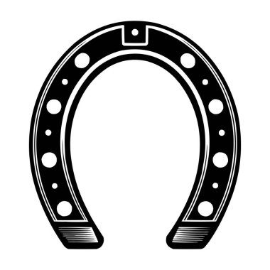 Yıldız Vektörü İllüstrasyonlu Siyah Nal Silueti Simgesi