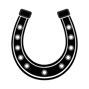 Yıldız Vektörü İllüstrasyonlu Siyah Nal Silueti Simgesi