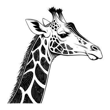 Stilize Zürafa Çizimi - Detaylı Zürafa Başı Çizimi