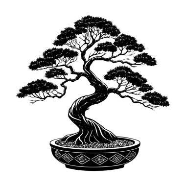 Bonsai Ağacı Silüeti Vektör ResimleriName