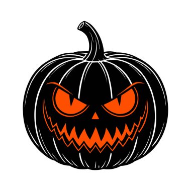 Korkunç Şeytani Balkabağı Surat Cadılar Bayramı Jack Olanak İllüstrasyonu