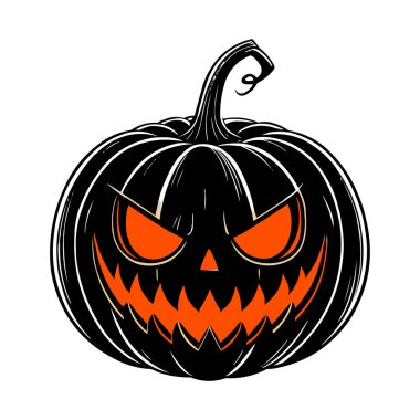 Korkunç Şeytani Balkabağı Surat Cadılar Bayramı Jack Olanak İllüstrasyonu