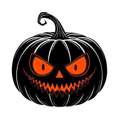 Korkunç Şeytani Balkabağı Surat Cadılar Bayramı Jack Olanak İllüstrasyonu