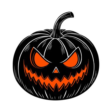 Korkunç Şeytani Balkabağı Surat Cadılar Bayramı Jack Olanak İllüstrasyonu