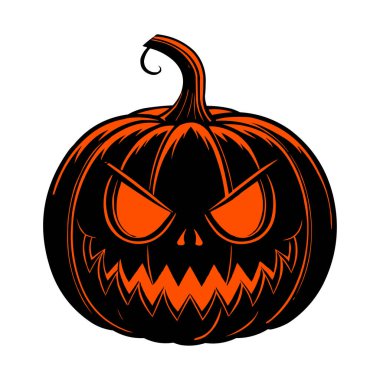 Korkunç Şeytani Balkabağı Surat Cadılar Bayramı Jack Olanak İllüstrasyonu