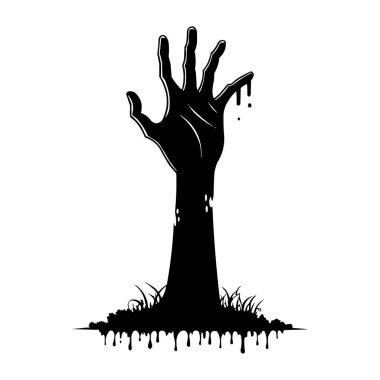 Zombi Eli Korkunç Cadılar Bayramı Siluetinden Yükseliyor