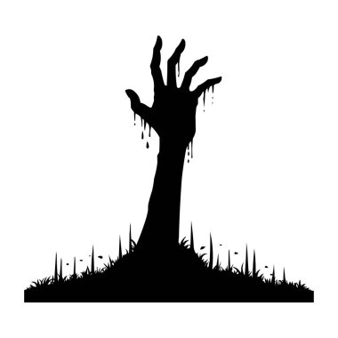 Zombi Eli Korkunç Cadılar Bayramı Siluetinden Yükseliyor