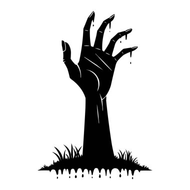 Zombi Eli Korkunç Cadılar Bayramı Siluetinden Yükseliyor