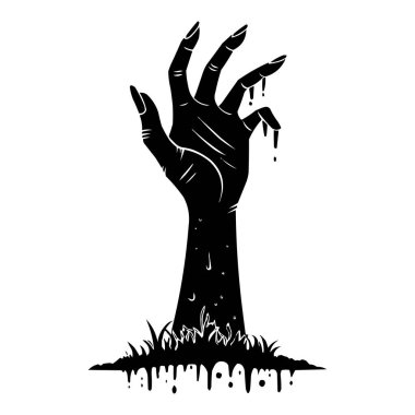 Zombi Eli Korkunç Cadılar Bayramı Siluetinden Yükseliyor