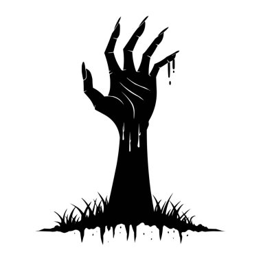 Zombi Eli Korkunç Cadılar Bayramı Siluetinden Yükseliyor