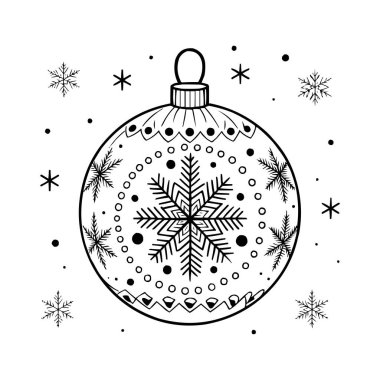 Kar Tanesi Vektörü İllüstrasyonlu Noel Süslemesi Balosu