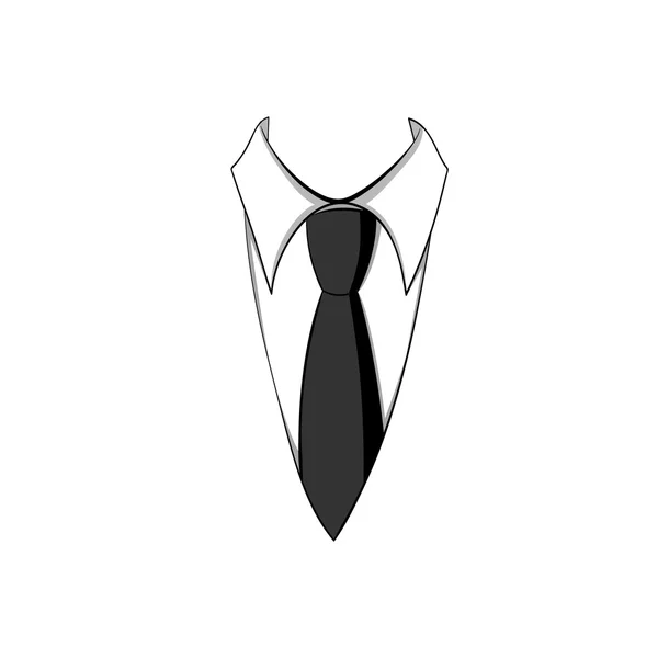 Tie en shirt vector zwart-wit — Stockvector