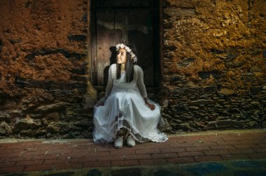 küçük kız ilk Komünyon gün içinde