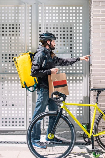 Food Delivery Service Delivery Service Paper Bag — Stock Photo, Image