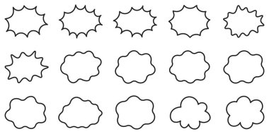 Sohbet Baloncuk Koleksiyonu. Komik Konuşma Baloncuk Seti. Diyalog Balon Paketi. Çizgi film mesaj baloncukları. Konuşma Metni Pankartları