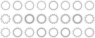 Dalgalı kenar şekilleri. Çerçeve setleri zigzag kenarlı, deniz tarağı kenarı şekilli. Dikdörtgen şekilli çerçeve, zikzak kenarlı. zikzak çerçevesi. Geometrik zig zag dalgalı kenar çıkartmaları, çerçeveler, şekiller.