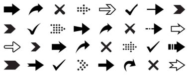 Ok simgesi. Ok vektör koleksiyonu. Ok at. İmleç. Modern basit oklar. Ok vektör simgesi. 