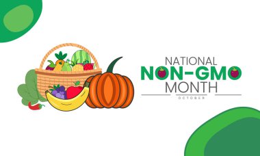 Ulusal GMO Aysız Poster Afişi ve Organik Gıda Sağlıklı Beslenme Farkındalığı ve Doğal Yaşam Tarzı Kampanyası için Soyut Tasarım Şablonu