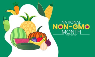 Ulusal GMO Aysız Poster Afişi ve Organik Gıda Sağlıklı Beslenme Farkındalığı ve Doğal Yaşam Tarzı Kampanyası için Soyut Tasarım Şablonu