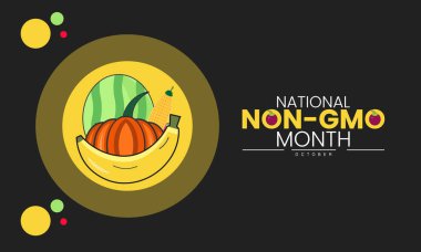 Ulusal GMO Aysız Poster Afişi ve Organik Gıda Sağlıklı Beslenme Farkındalığı ve Doğal Yaşam Tarzı Kampanyası için Soyut Tasarım Şablonu