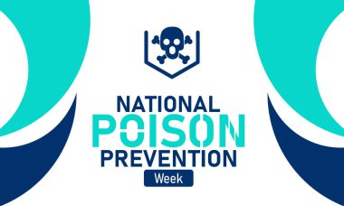 Ulusal Zehir Önleme Haftası Kafatası Vektörü Zehir Şişesi Çocuk Güvenliği Kimyasallar Dikkat Yürüyüşü Tasarım Grafik Şablonu