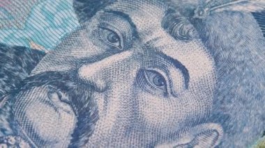 Kağıt üzerinde Ukraynalı hetman Bohdan Khmelnytsky 'nin yüzü