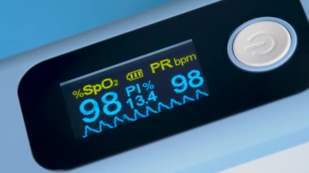 Método de oximetría de pulso para medir la saturación de oxígeno en uso clínico — Vídeo de stock