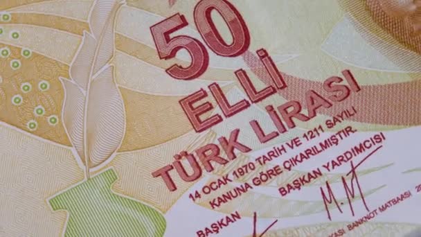 Τραπεζογραμμάτιο 50 τουρκικών λιρών — Αρχείο Βίντεο