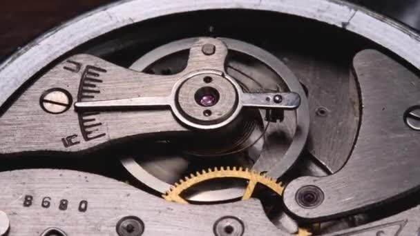 Mécanisme d'horloge avec engrenages fonctionne — Video