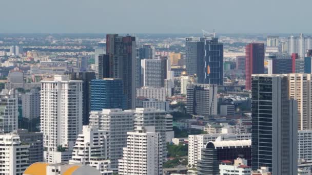 Bangun distrik cityscape di ibukota Bangkok — Stok Video