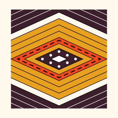 Soyut elementler etnik geometrik Turuncu