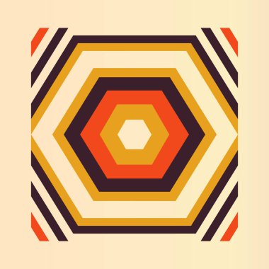 Soyut elementler etnik geometrik Turuncu