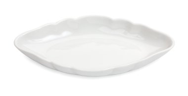 Beyaz bir arka plan üzerinde izole alışılmadık şekilli beyaz kase