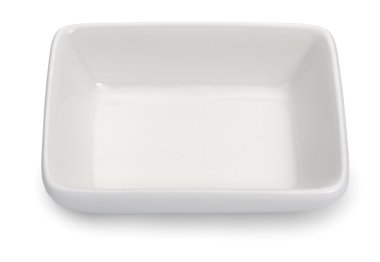 Dikdörtgen ramekin beyaz izole