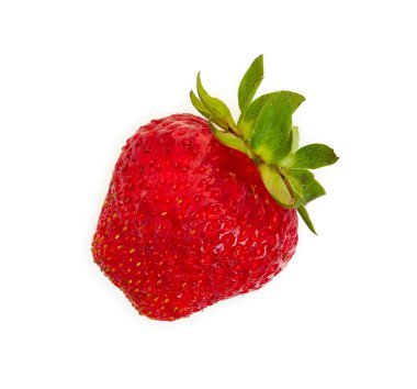 Çilek üzerinde beyaz izole kırmızı dut