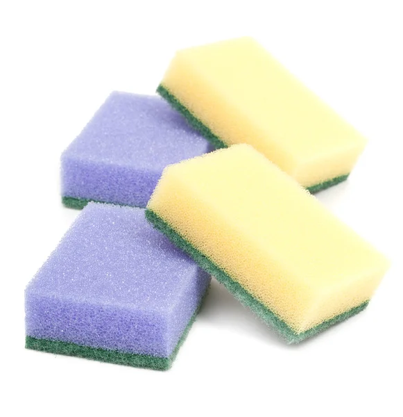 Yıkama ve mutfak gereçleri, üzerinde izole temizliği için sünger bir 