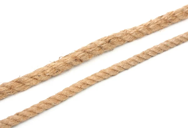 Sepasang tali yang berbeda diameter terisolasi pada putih — Stok Foto