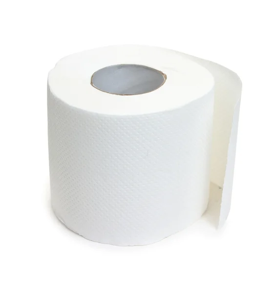 Roll Of Toilet Paper Απομονωμένο σε λευκό φόντο — Φωτογραφία Αρχείου