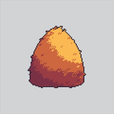 Pixel Sanat Çizimi Barn Hay Bale. Pixelated Farm Hay Bale. Barn Farm Hay Bale Simgesi piksel resim oyunu için piksellendi ve web sitesi ve video oyunu için simge oluşturuldu. Eski okul retro.